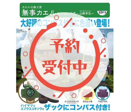 【10月予約】カエルの森工房 無事カエル ストラップ弐～山野草色～［全4種セット］