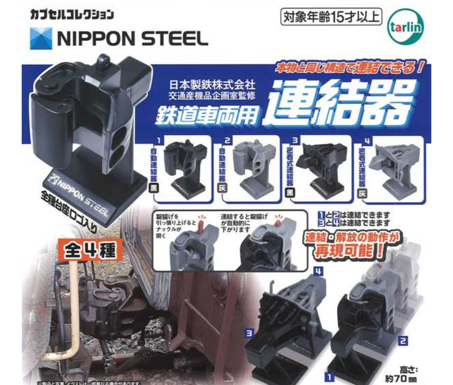 【7月予約】《再販》日本製鉄株式会社　交通産機品企画室監修　鉄道車両用連結器［全4種セット］
