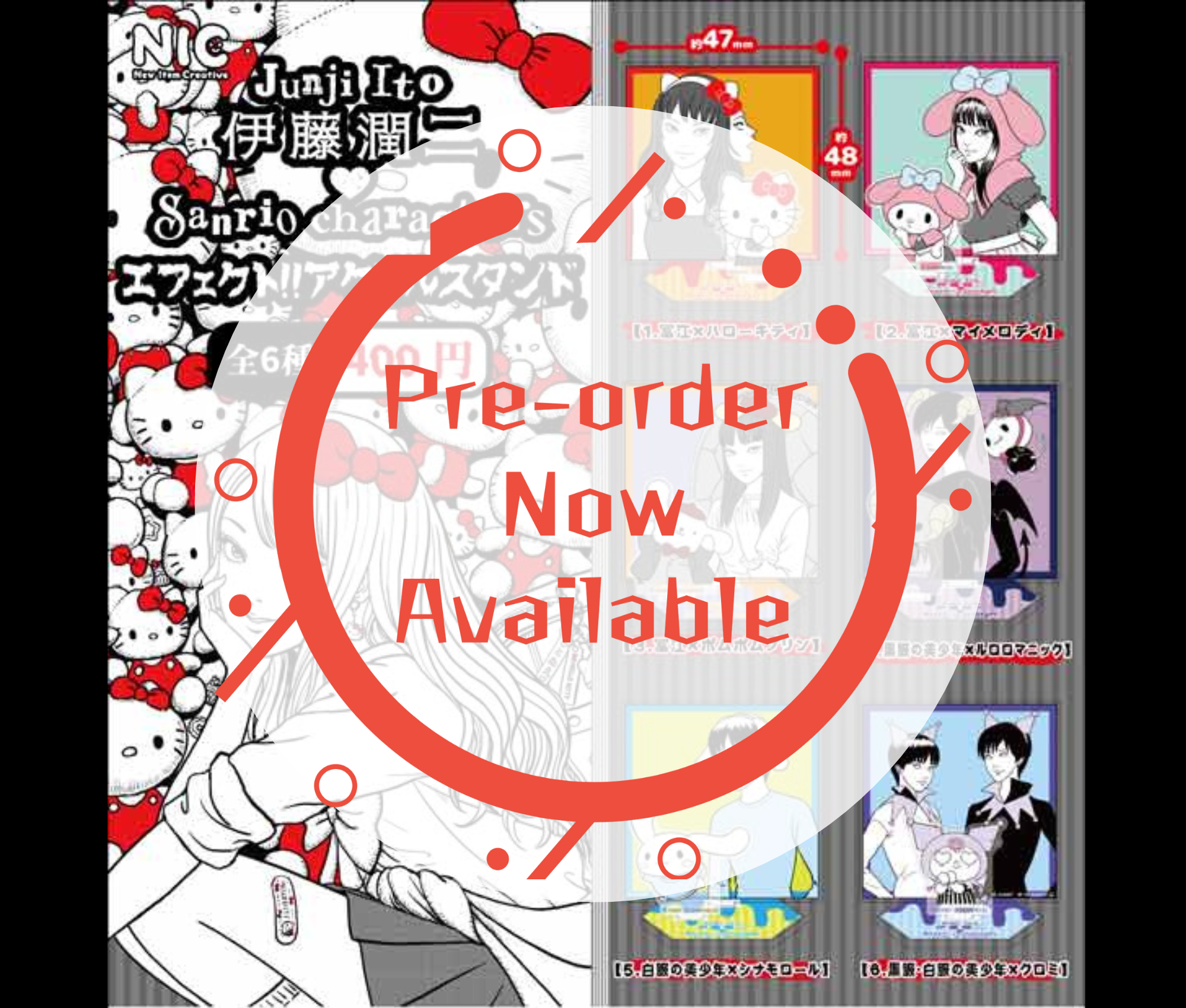 [Oct Pre-order] Junji Ito × Sanrio Characters Effect!! Acrylic Stand [Complete Set of 6]